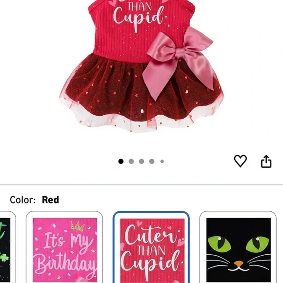 SMALL dog/cat Valentine’s Day, st.Patricks day and Easter dresses. - Picture 7 of 8